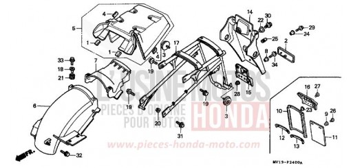 GARDE-BOUE ARRIERE XRV750N de 1992